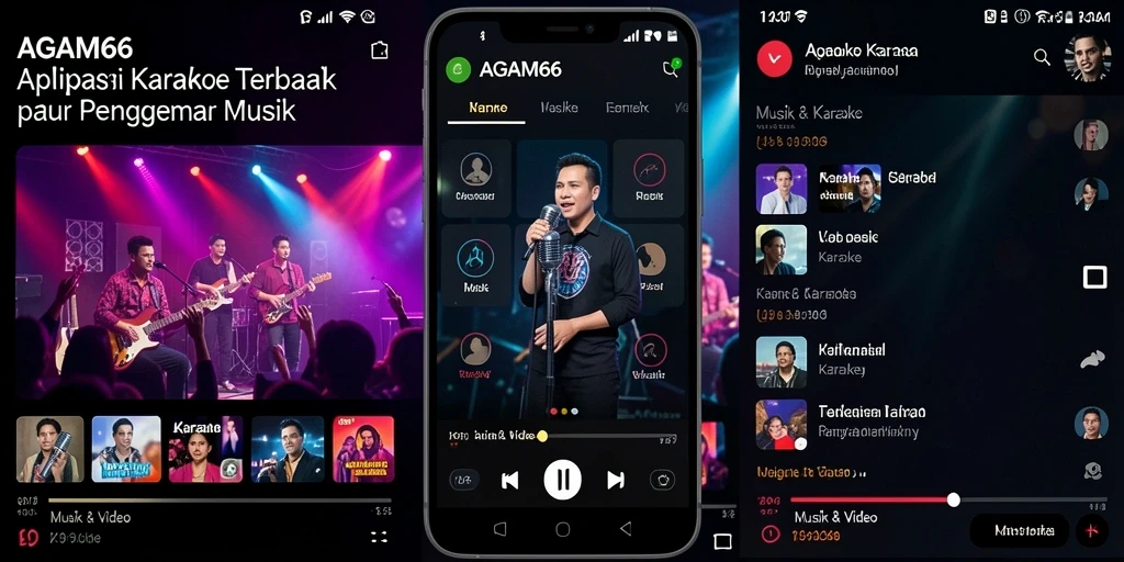 Antarmuka AGAM66 menampilkan fitur karaoke yang mudah digunakan dan menarik.