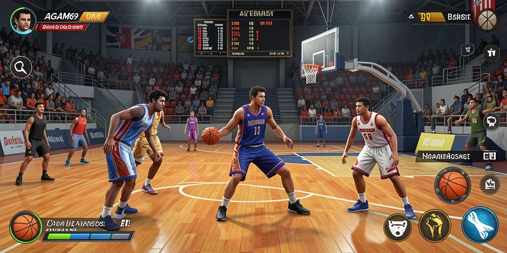 Tampilan antarmuka AGAM69 yang dinamis dan menarik saat bermain Basket.
