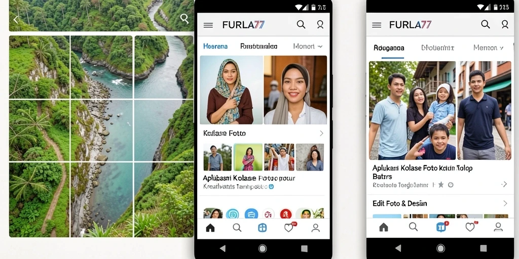Antarmuka FURLA77 yang mudah digunakan untuk kolase foto.