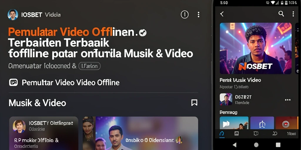 Tampilan antarmuka aplikasi IOSBET untuk pemutar video offline.