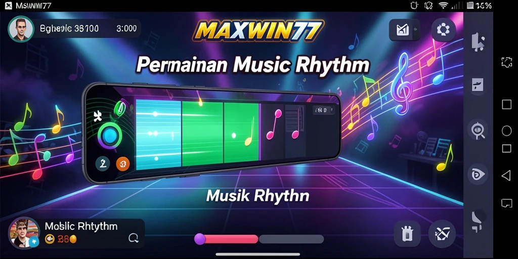 Tampilan antarmuka <strong>MAXWIN77</strong> saat bermain Musik Rhythm dengan berbagai fitur menarik.