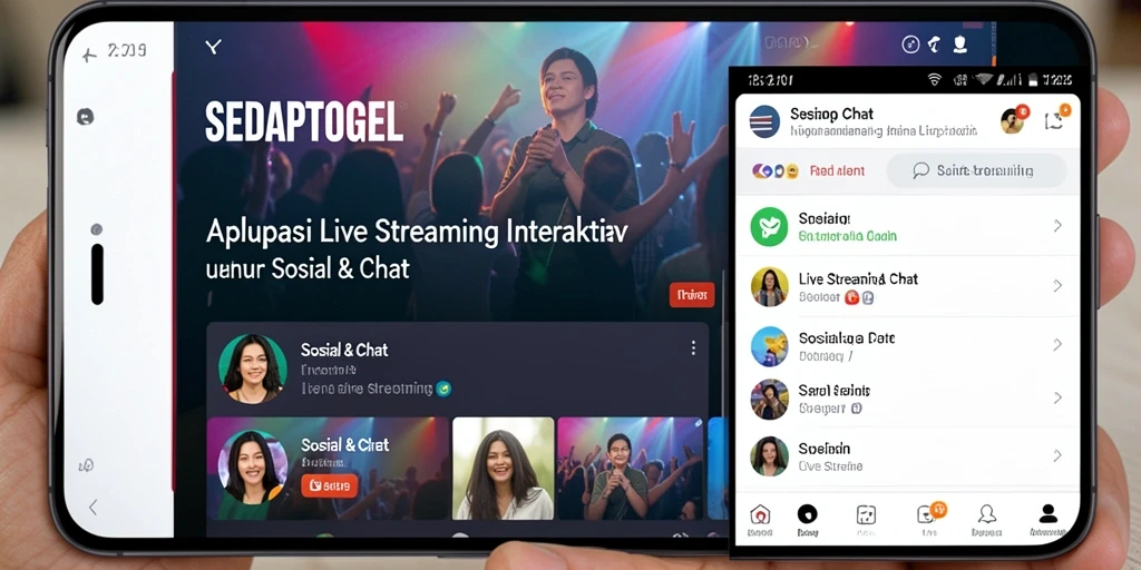 Tampilan antarmuka SEDAPTOGEL saat Live Streaming yang interaktif.