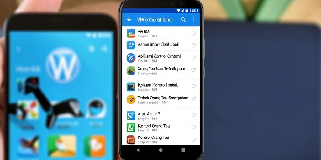 Tampilan antarmuka aplikasi Kontrol Orang Tua VW108 yang intuitif.